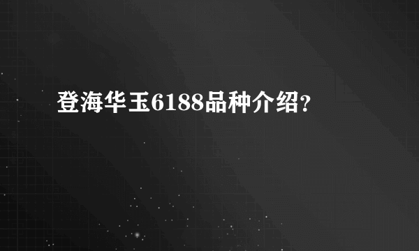 登海华玉6188品种介绍？