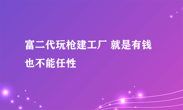 富二代玩枪建工厂 就是有钱也不能任性