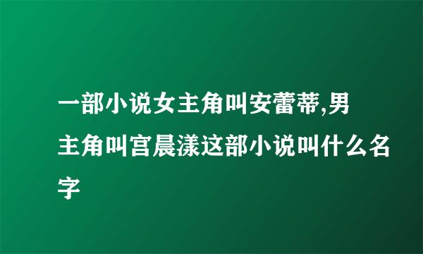 一部小说女主角叫安蕾蒂,男主角叫宫晨漾这部小说叫什么名字