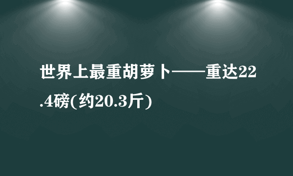 世界上最重胡萝卜——重达22.4磅(约20.3斤)