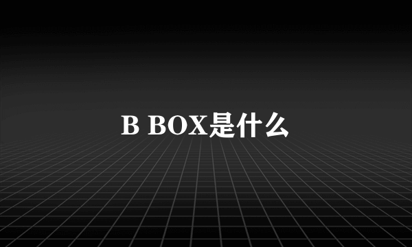 B BOX是什么