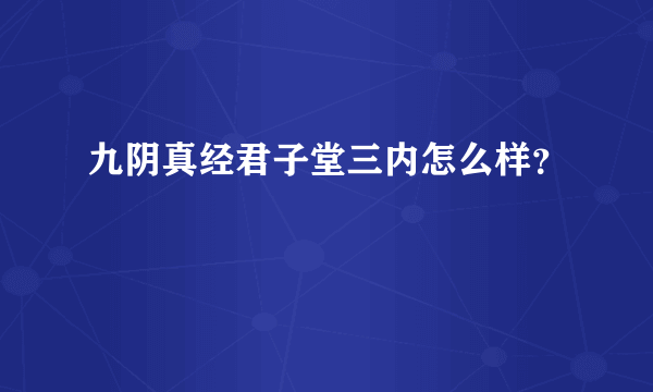 九阴真经君子堂三内怎么样？