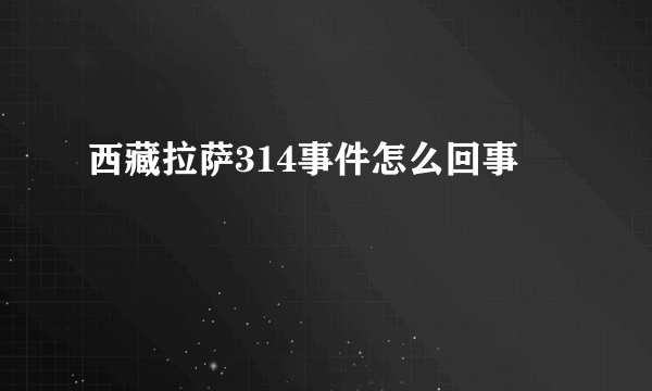 西藏拉萨314事件怎么回事