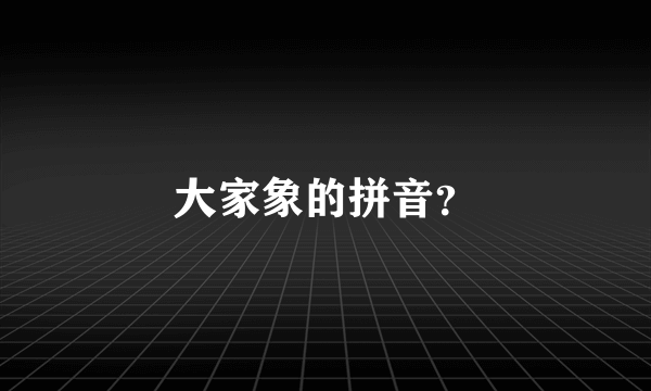 大家象的拼音？