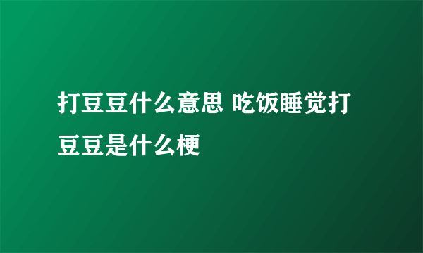 打豆豆什么意思 吃饭睡觉打豆豆是什么梗