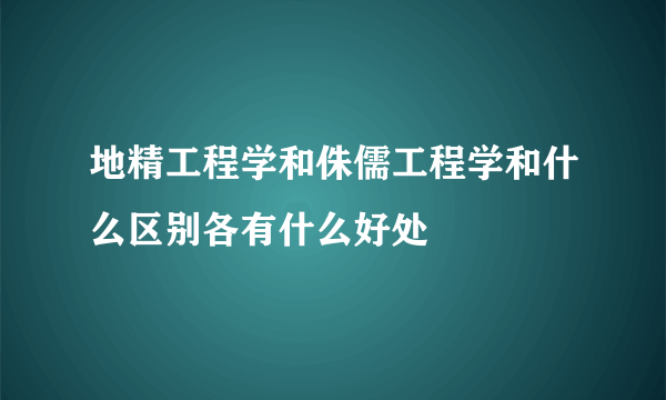 地精工程学和侏儒工程学和什么区别各有什么好处