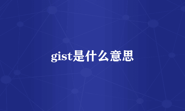 gist是什么意思