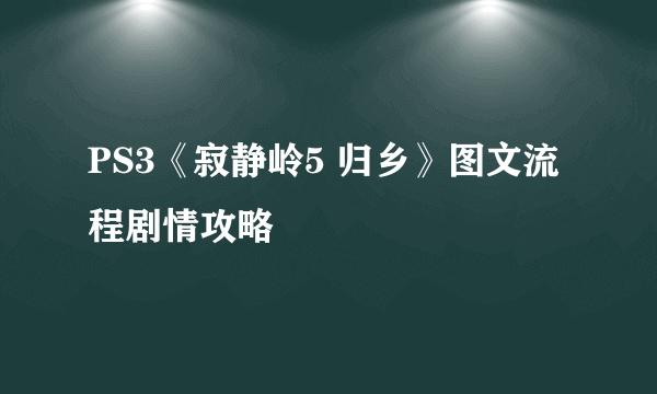 PS3《寂静岭5 归乡》图文流程剧情攻略