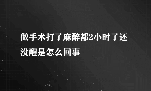 做手术打了麻醉都2小时了还没醒是怎么回事