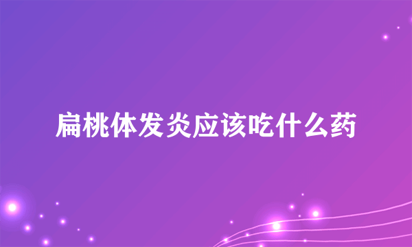 扁桃体发炎应该吃什么药