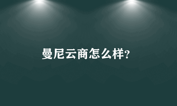 曼尼云商怎么样？