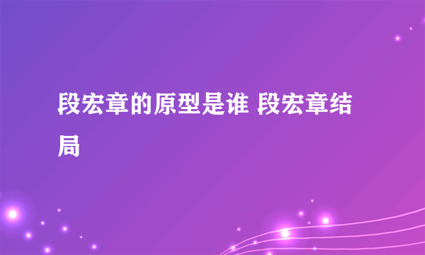 段宏章的原型是谁 段宏章结局