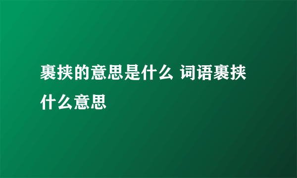 裹挟的意思是什么 词语裹挟什么意思