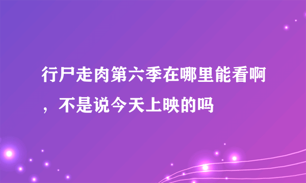 行尸走肉第六季在哪里能看啊，不是说今天上映的吗