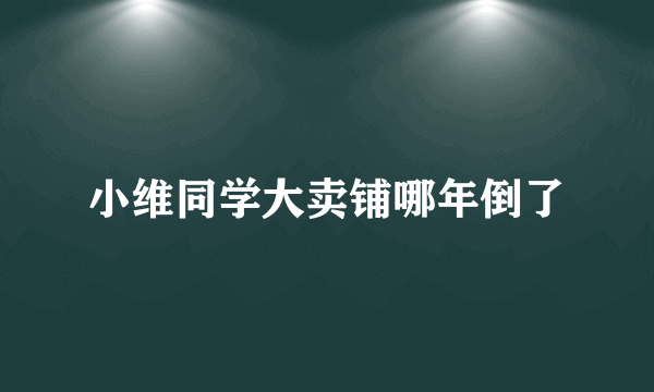 小维同学大卖铺哪年倒了