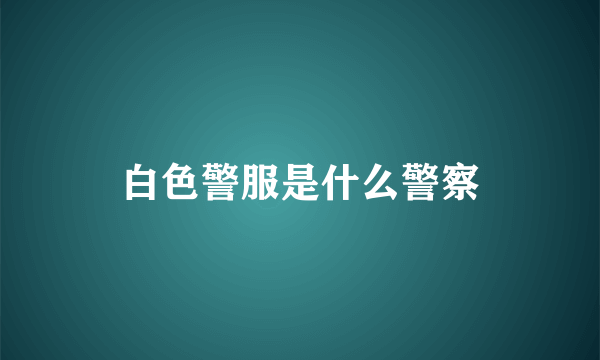 白色警服是什么警察