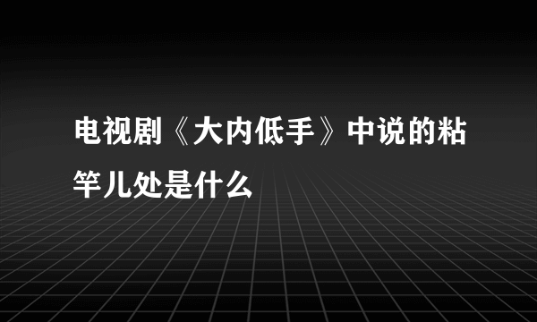 电视剧《大内低手》中说的粘竿儿处是什么