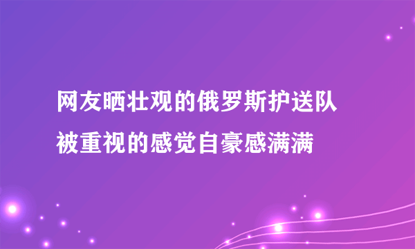 网友晒壮观的俄罗斯护送队 被重视的感觉自豪感满满