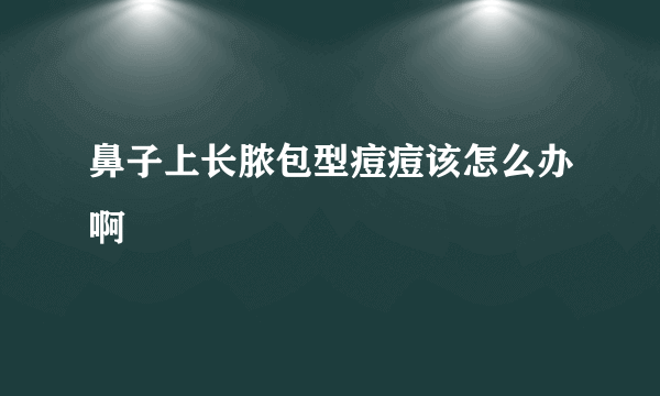 鼻子上长脓包型痘痘该怎么办啊