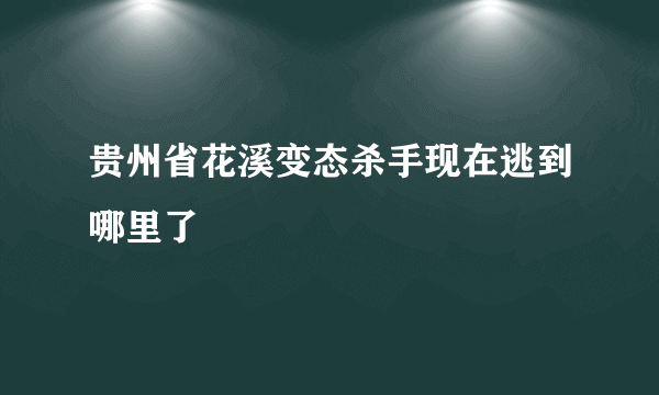 贵州省花溪变态杀手现在逃到哪里了