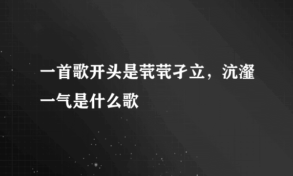 一首歌开头是茕茕孑立，沆瀣一气是什么歌