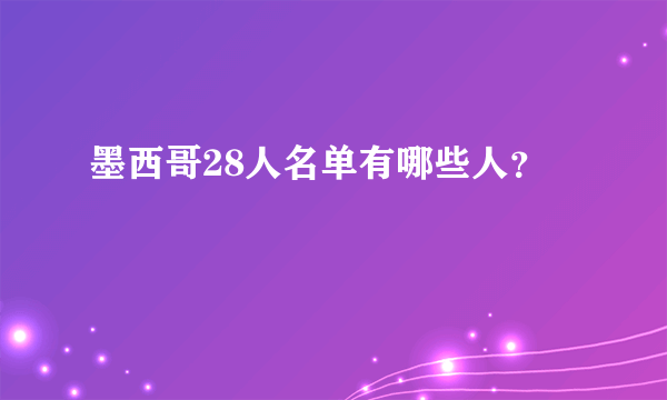 墨西哥28人名单有哪些人？