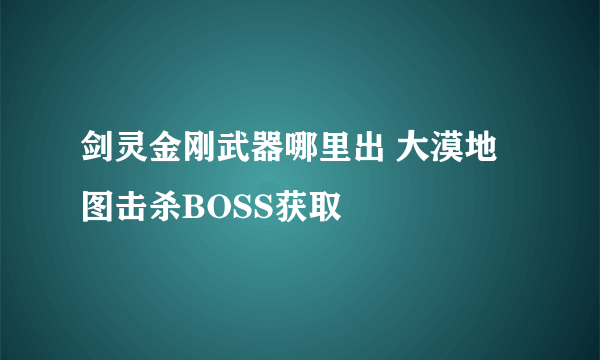 剑灵金刚武器哪里出 大漠地图击杀BOSS获取