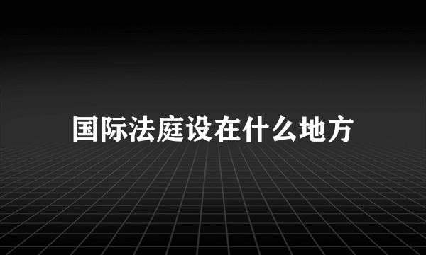 国际法庭设在什么地方