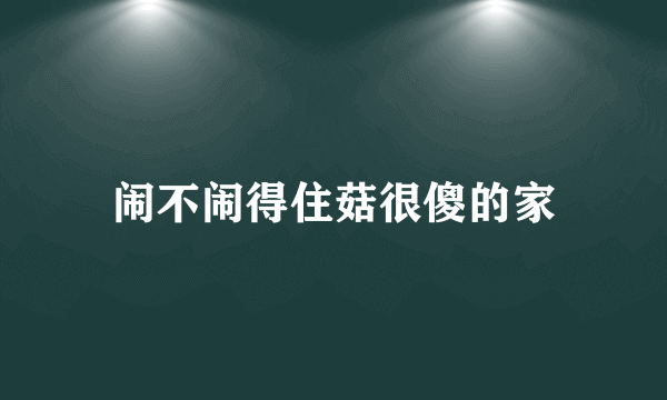 闹不闹得住菇很傻的家