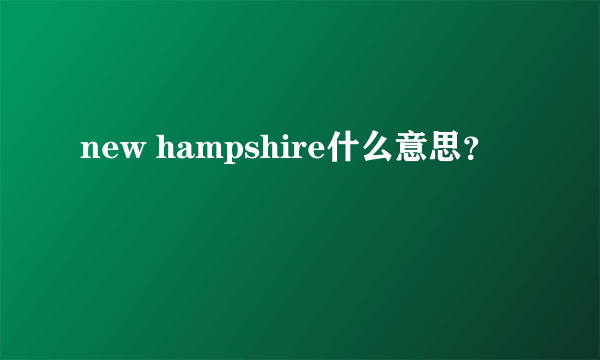 new hampshire什么意思？