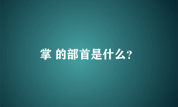 掌 的部首是什么？