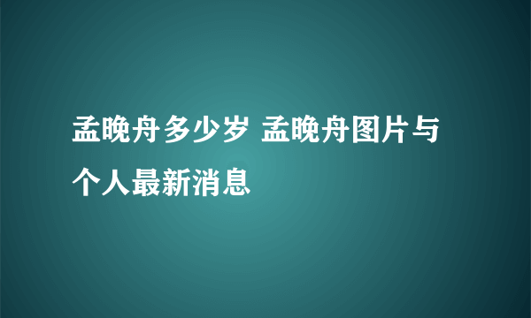 孟晚舟多少岁 孟晚舟图片与个人最新消息