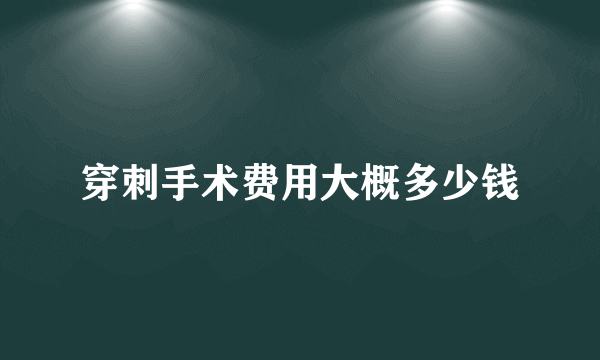 穿刺手术费用大概多少钱