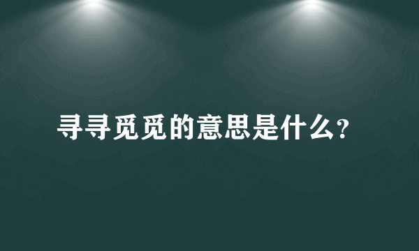 寻寻觅觅的意思是什么？