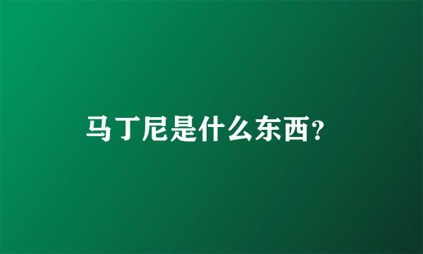 马丁尼是什么东西？