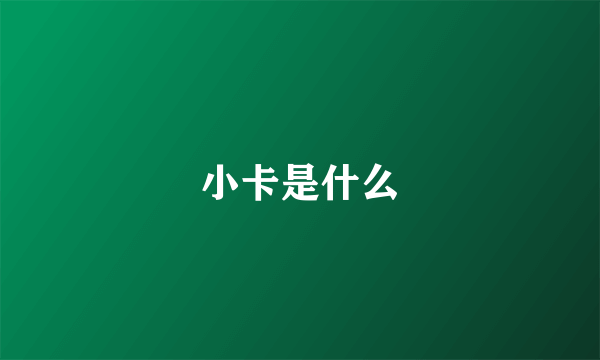 小卡是什么