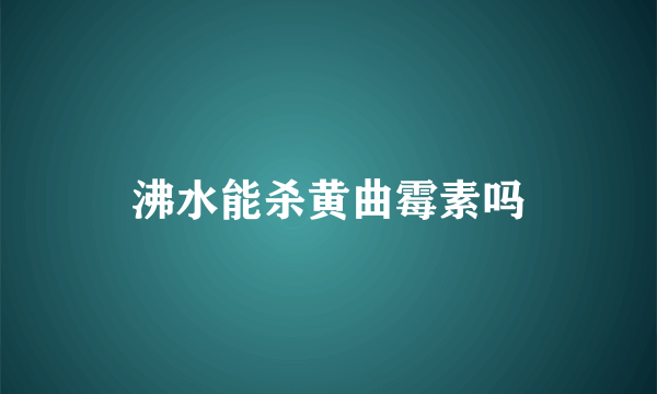 沸水能杀黄曲霉素吗