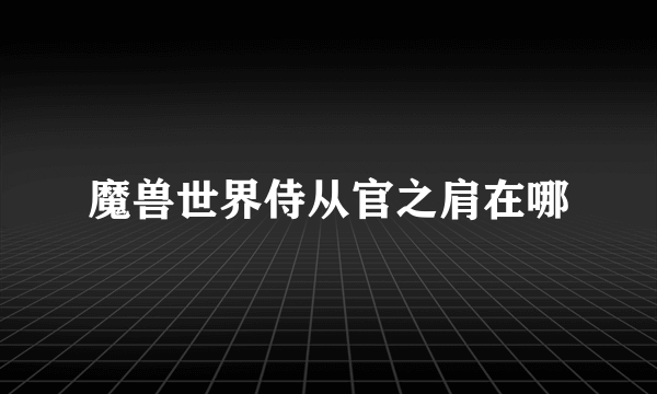 魔兽世界侍从官之肩在哪