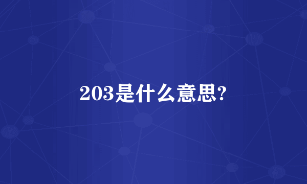 203是什么意思?