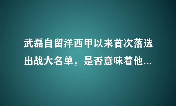 武磊自留洋西甲以来首次落选出战大名单，是否意味着他已经是球队的绝对主力？