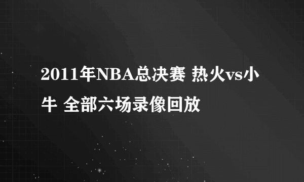 2011年NBA总决赛 热火vs小牛 全部六场录像回放