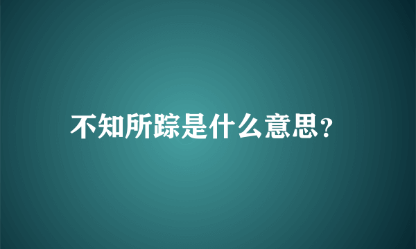 不知所踪是什么意思？