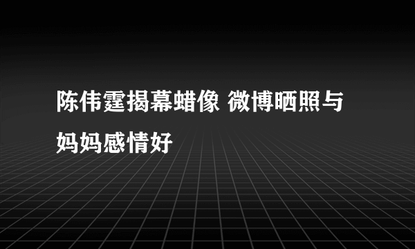 陈伟霆揭幕蜡像 微博晒照与妈妈感情好