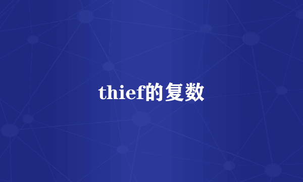 thief的复数