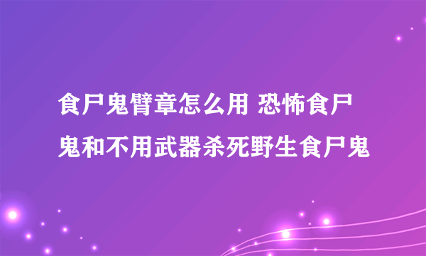 食尸鬼臂章怎么用 恐怖食尸鬼和不用武器杀死野生食尸鬼