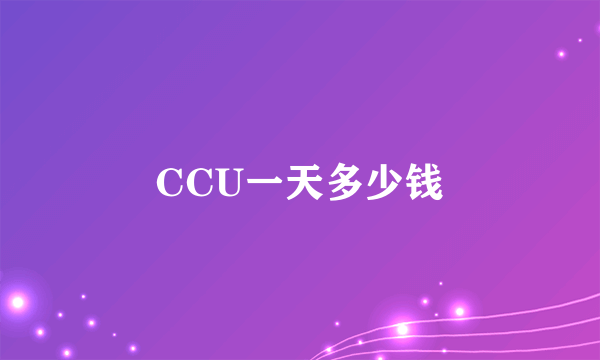 CCU一天多少钱