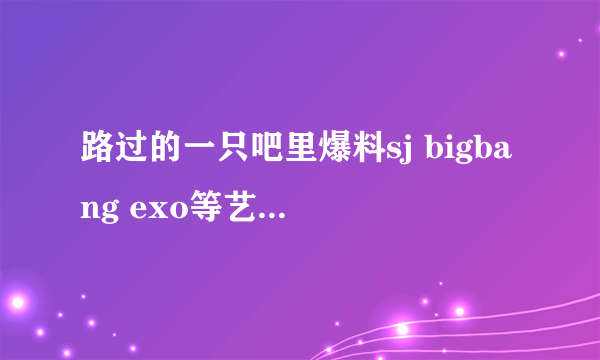 路过的一只吧里爆料sj bigbang exo等艺人或者公司 的料准吗 她们是怎么知道的