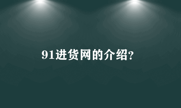 91进货网的介绍？