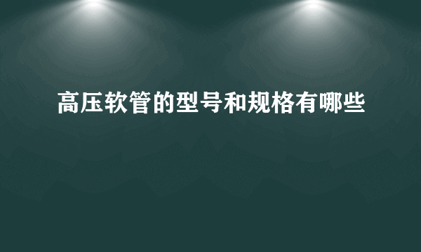 高压软管的型号和规格有哪些