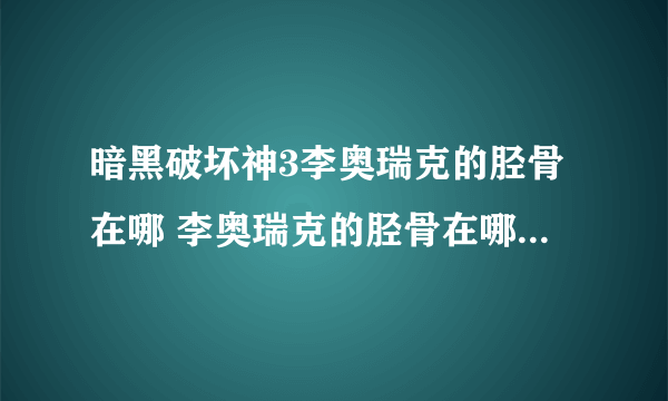 暗黑破坏神3李奥瑞克的胫骨在哪 李奥瑞克的胫骨在哪里推荐介绍